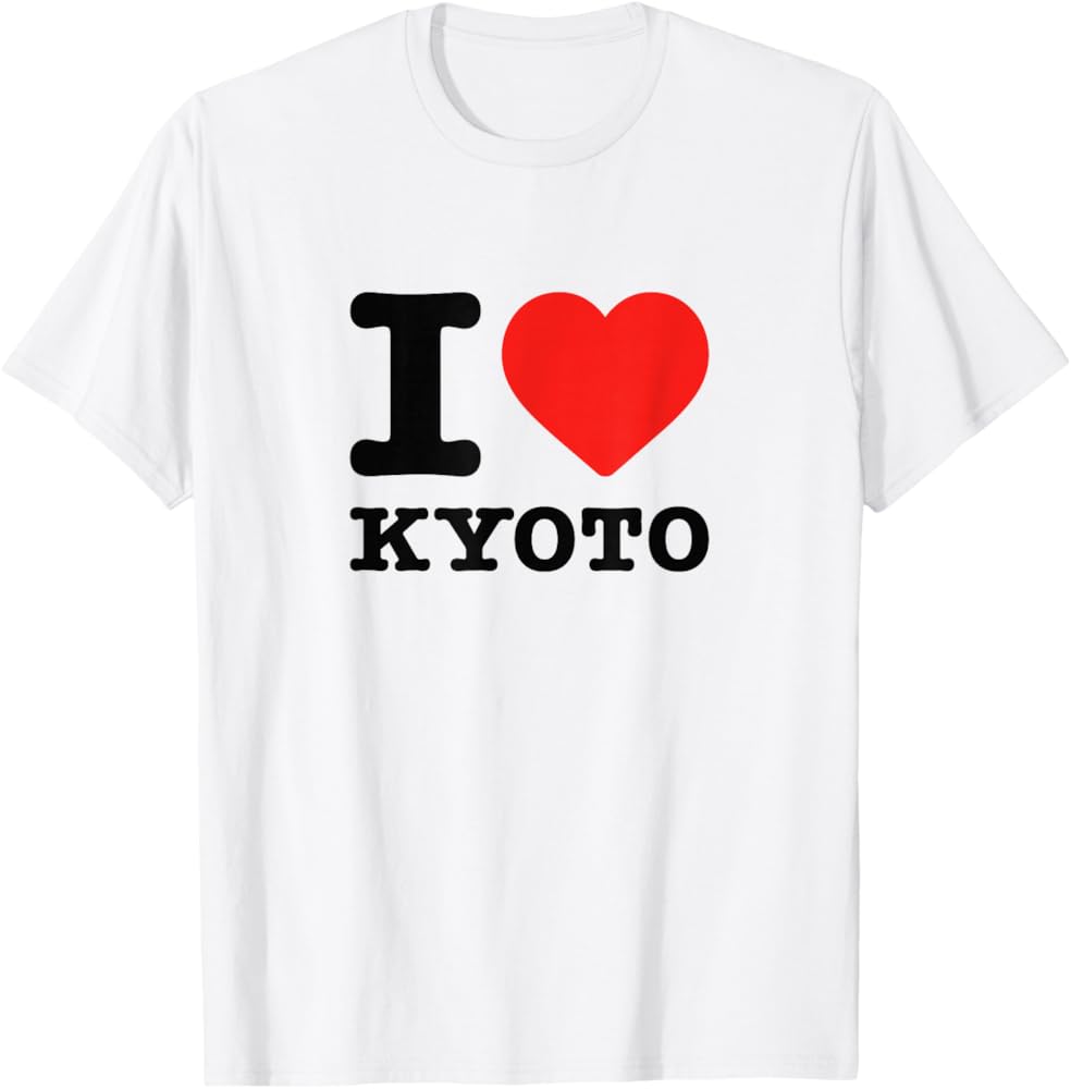 Amazon | 京都が大好き- I LOVE KYOTO Tシャツ | Tシャツ・カットソー 通販